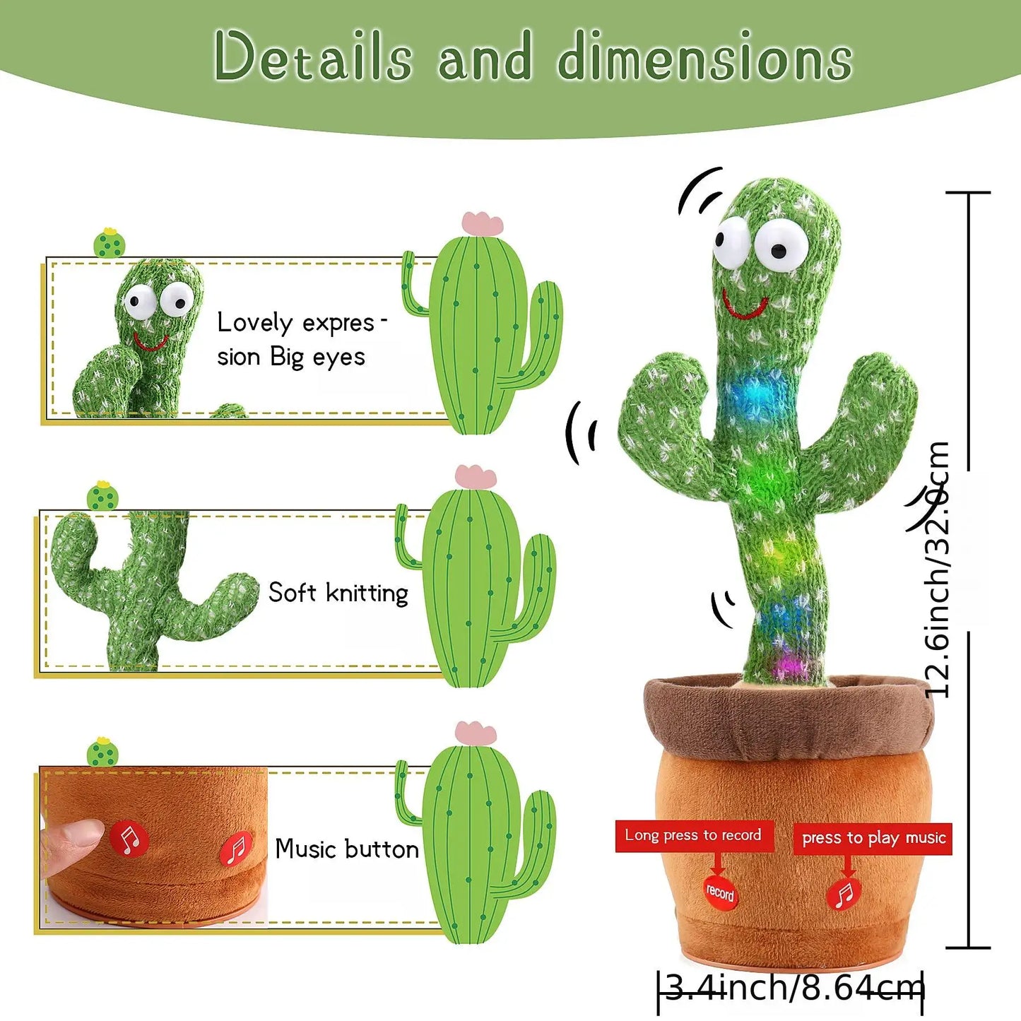 Bravo™-Cacto Dancing Cactus Plush Toy